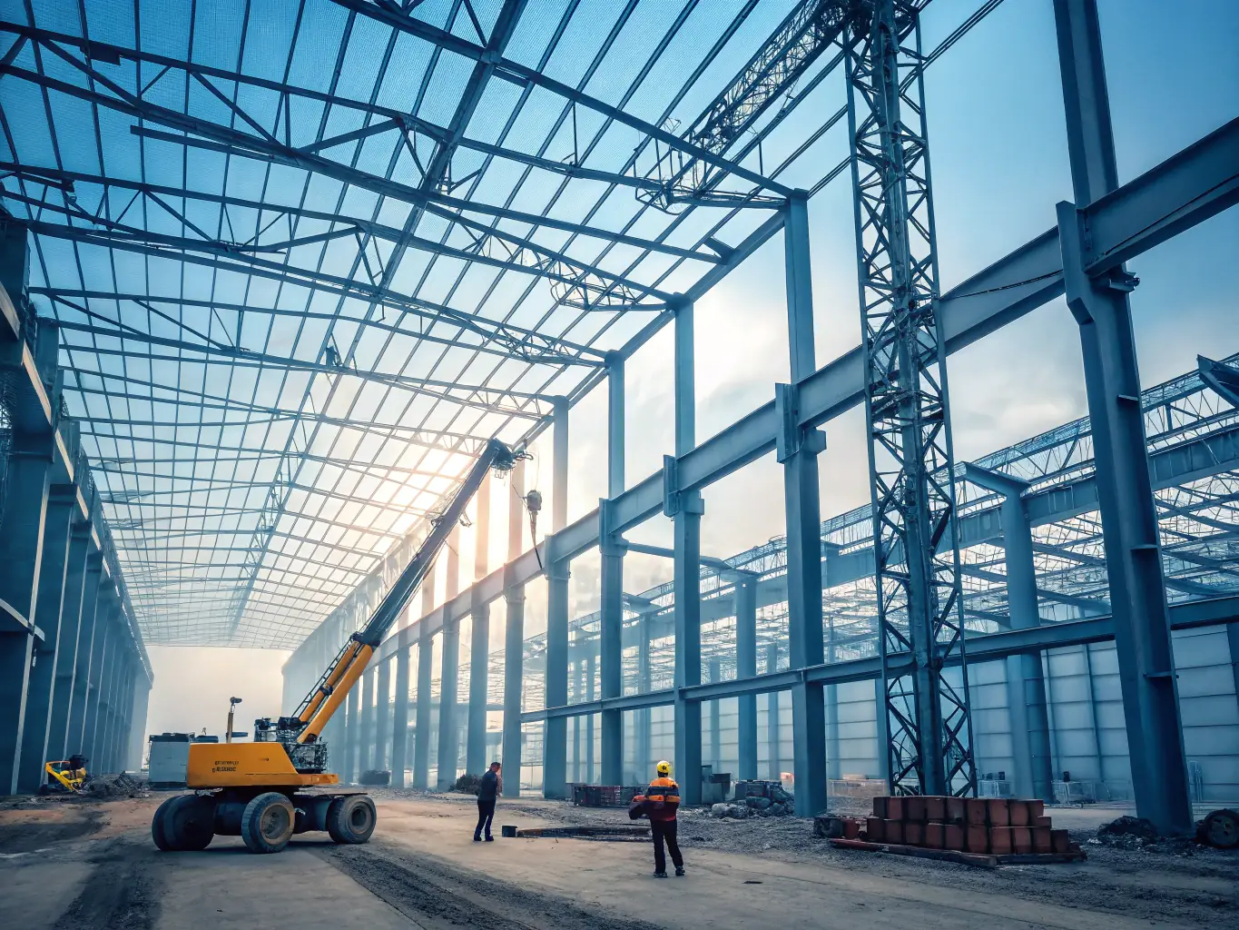 An image of a construction site with heavy machinery, representing equipment financing.